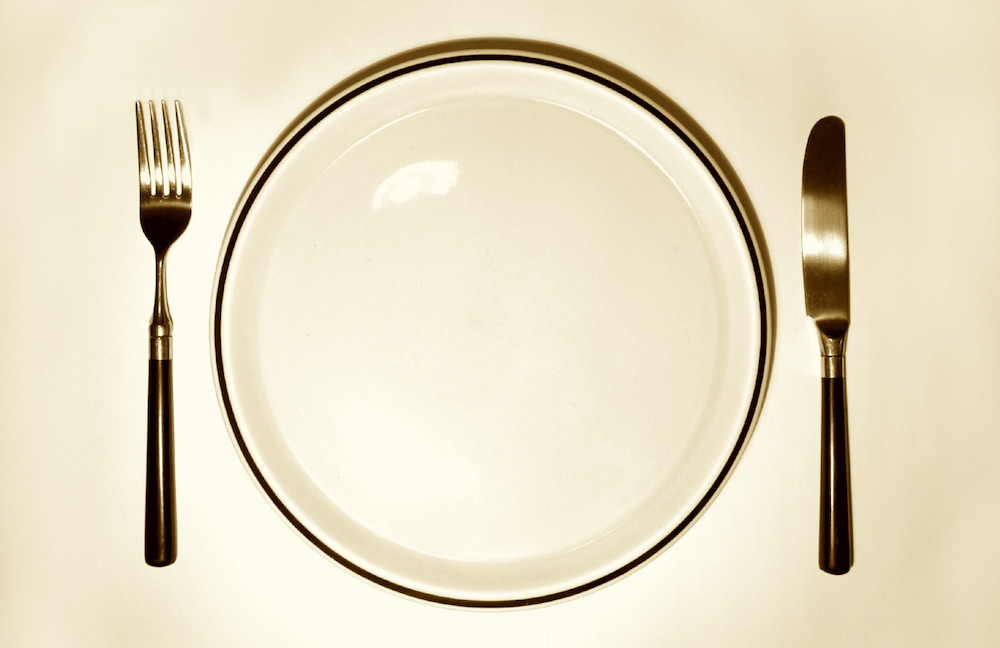 Empty Plate with a Knife and Fork